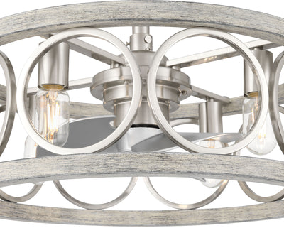 22 inch Haven Fandelier Brushed Nickel Ceiling Fan with Light Kit and Handheld Remote