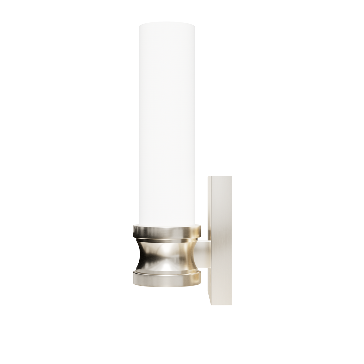 Lenlock 13-inch 1-light Brushed Nickel Wall Sconce with Cased White Glass
