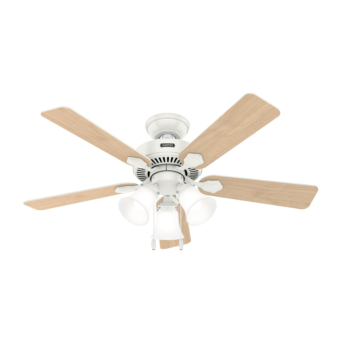 44 inch Swanson ENERGY STAR® Fresh White Ceiling Fan with LED Light Kit and Pull Chain