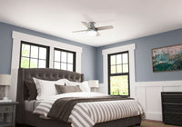 44 inch Dempsey Matte Silver Low Profile Ceiling Fan with LED Light Kit and Handheld Remote