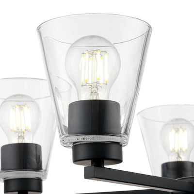 15'' Strayhan Matte Black 5 Light Chandelier