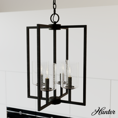 Beverly Glen 37-inch 5-light Matte Black Linear Chandelier with Clear Glass