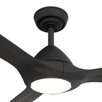 Casablanca 56 inch Surea ENERGY STAR® Matte Black Damp Rated Ceiling Fan with LED Light Kit and Wall Control and Handheld Remote