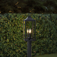 20.5'' Halston Powder Coated Black 3 Light Post Lantern