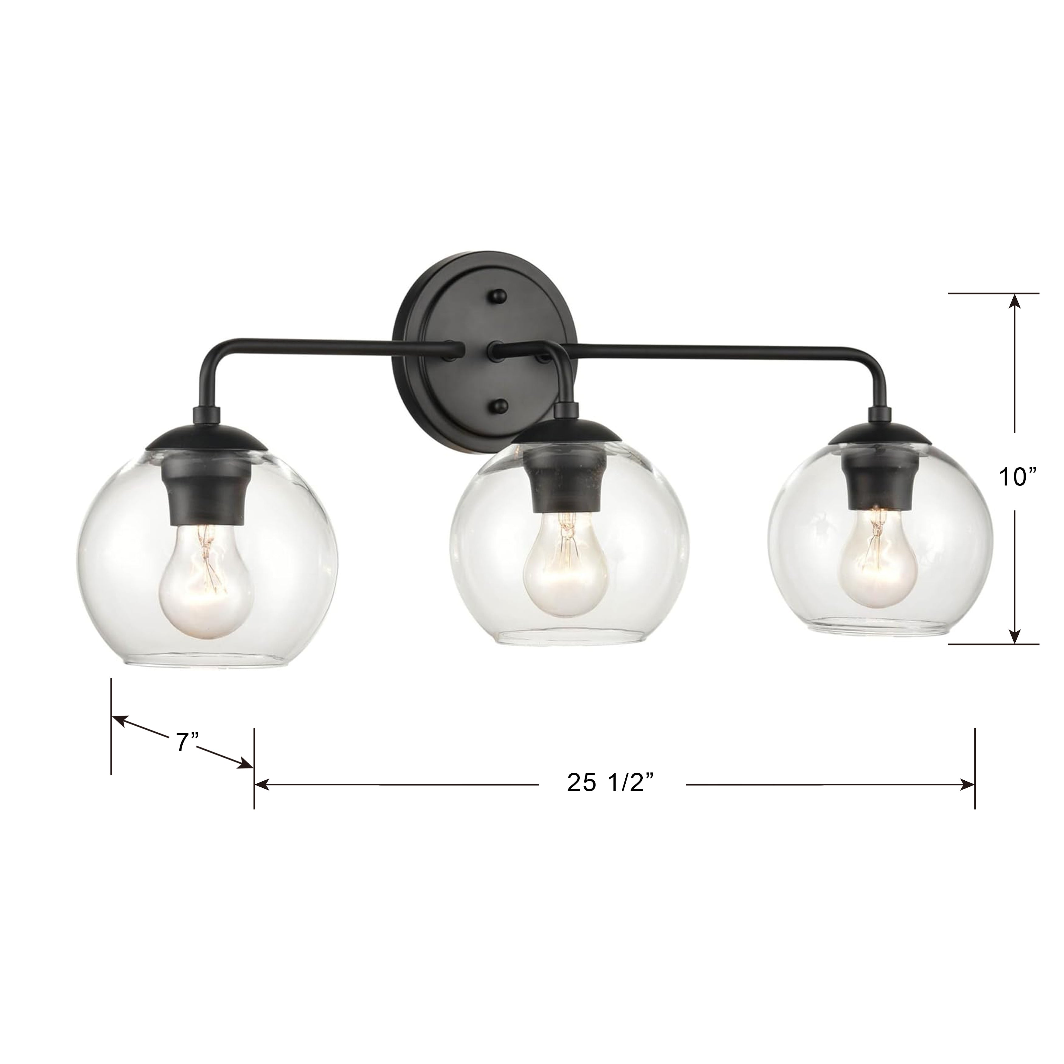 25.5'' Solmer Matte Black 3 Light Bath Vanity