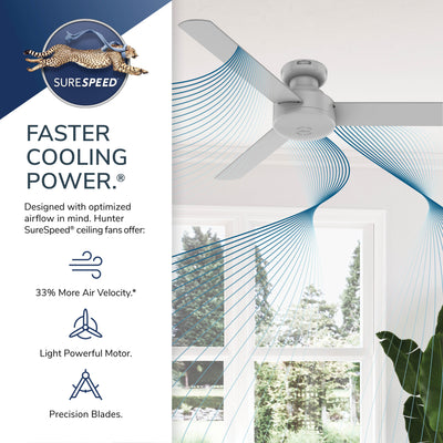 52 inch Presto Matte Nickel Low Profile Ceiling Fan and Wall Control