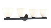 33'' Apria Matte Black 4 Light Bath Vanity