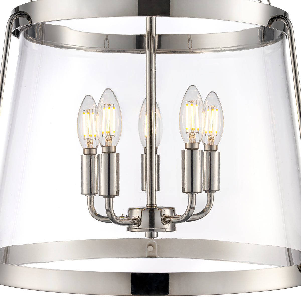 30'' Adabella Polished Nickel 5 Light Pendant