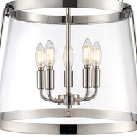 30'' Adabella Polished Nickel 5 Light Pendant