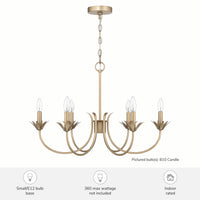 Junie Bud 28-inch 6-light Luxe Gold Chandelier