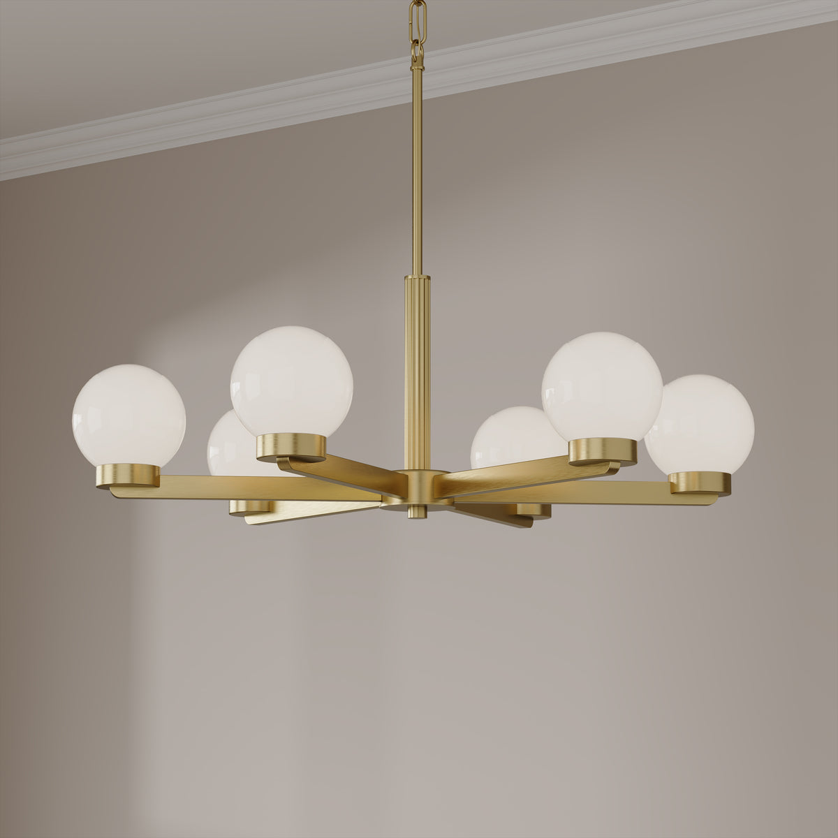 10.5'' Ardeva Vintage Brass 6 Light Chandelier