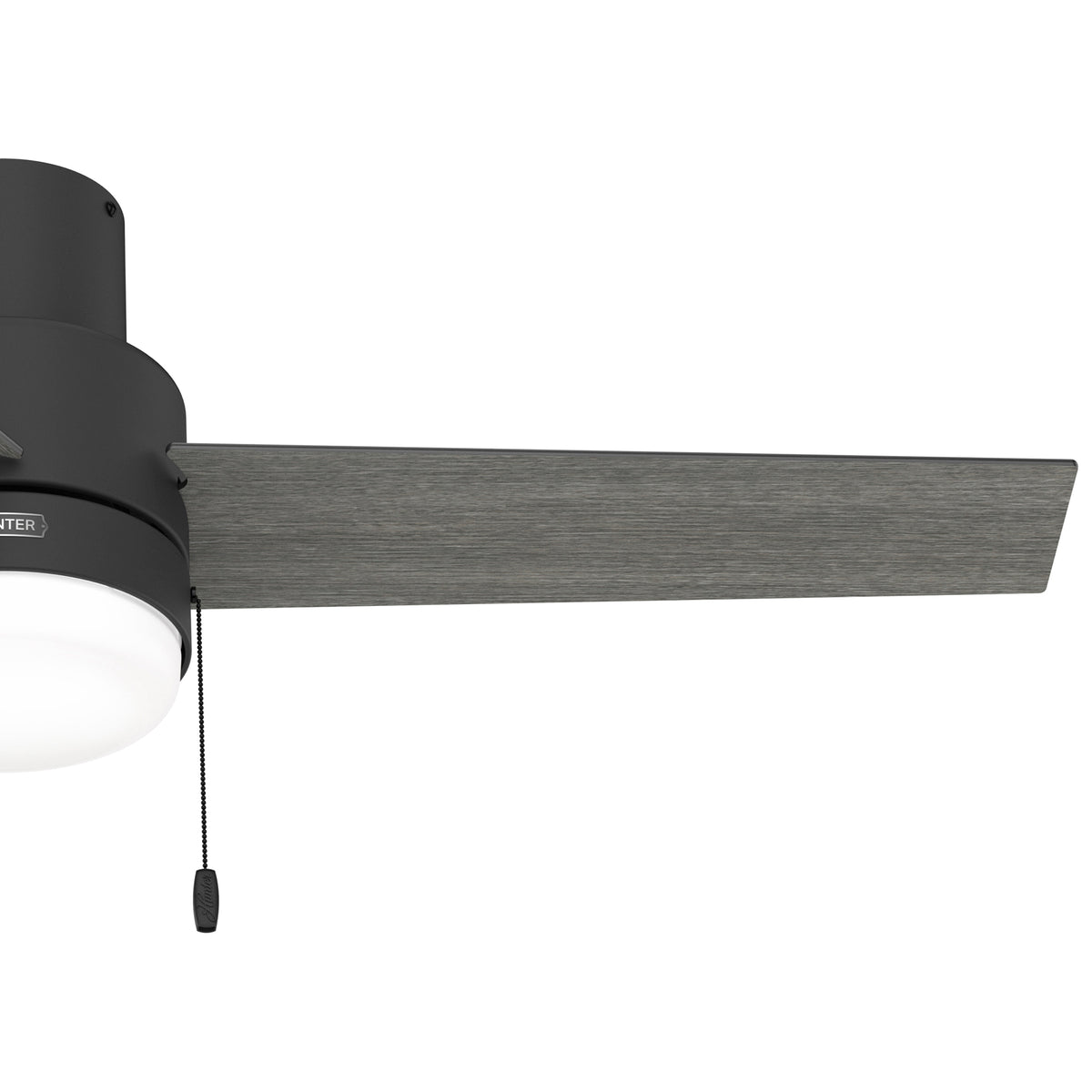 52 inch Brunner Matte Black Low Profile Ceiling Fan with LED Light Kit and Pull Chain