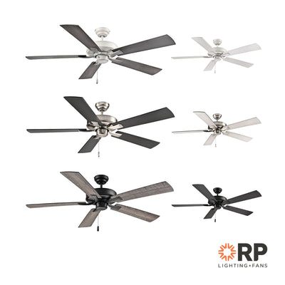 52 Inch Brisden AC Matte Black Indoor Ceiling Fan 5-Blade Reversible