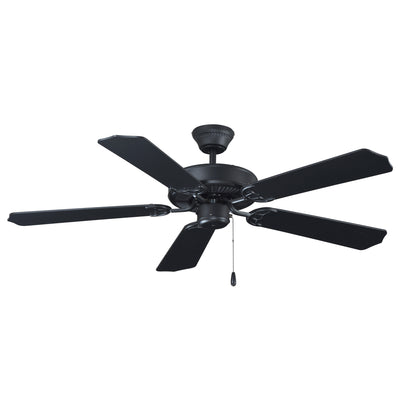 52 Inch Royal Star AC Matte Black Indoor Ceiling Fan 5-Blade Reversible