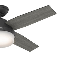 44 inch Dempsey Matte Black Ceiling Fan with LED Light Kit and Handheld Remote