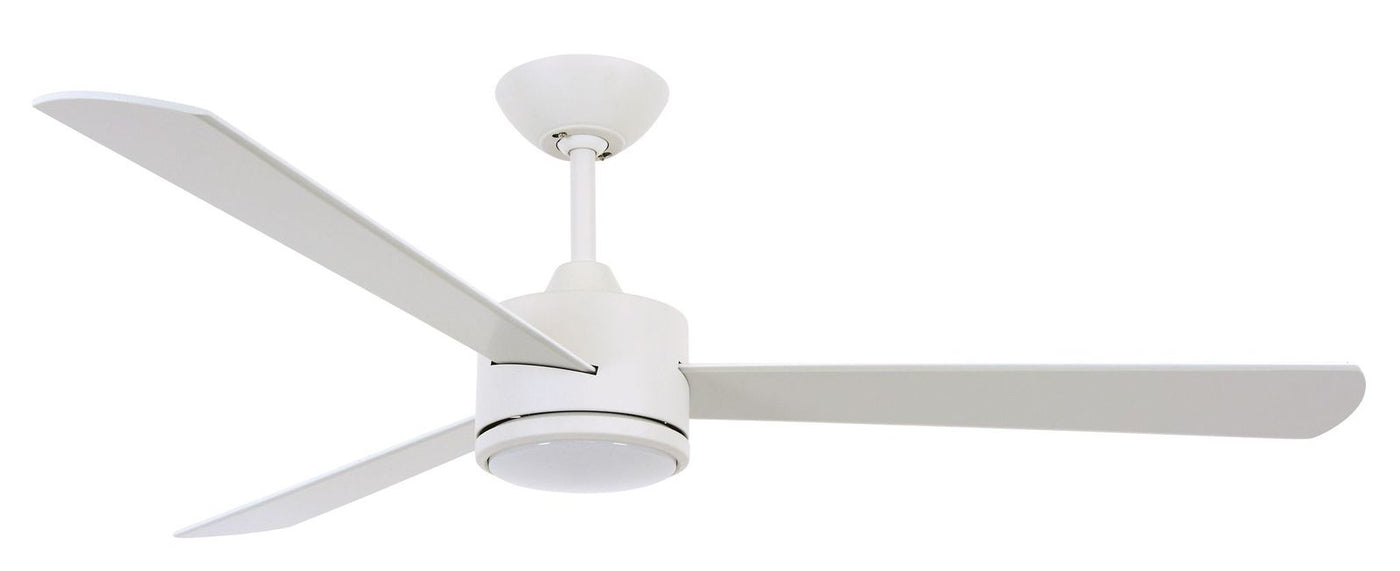 52 Inch DC White Fan with Reversible White Washed Oak Blades and Remote