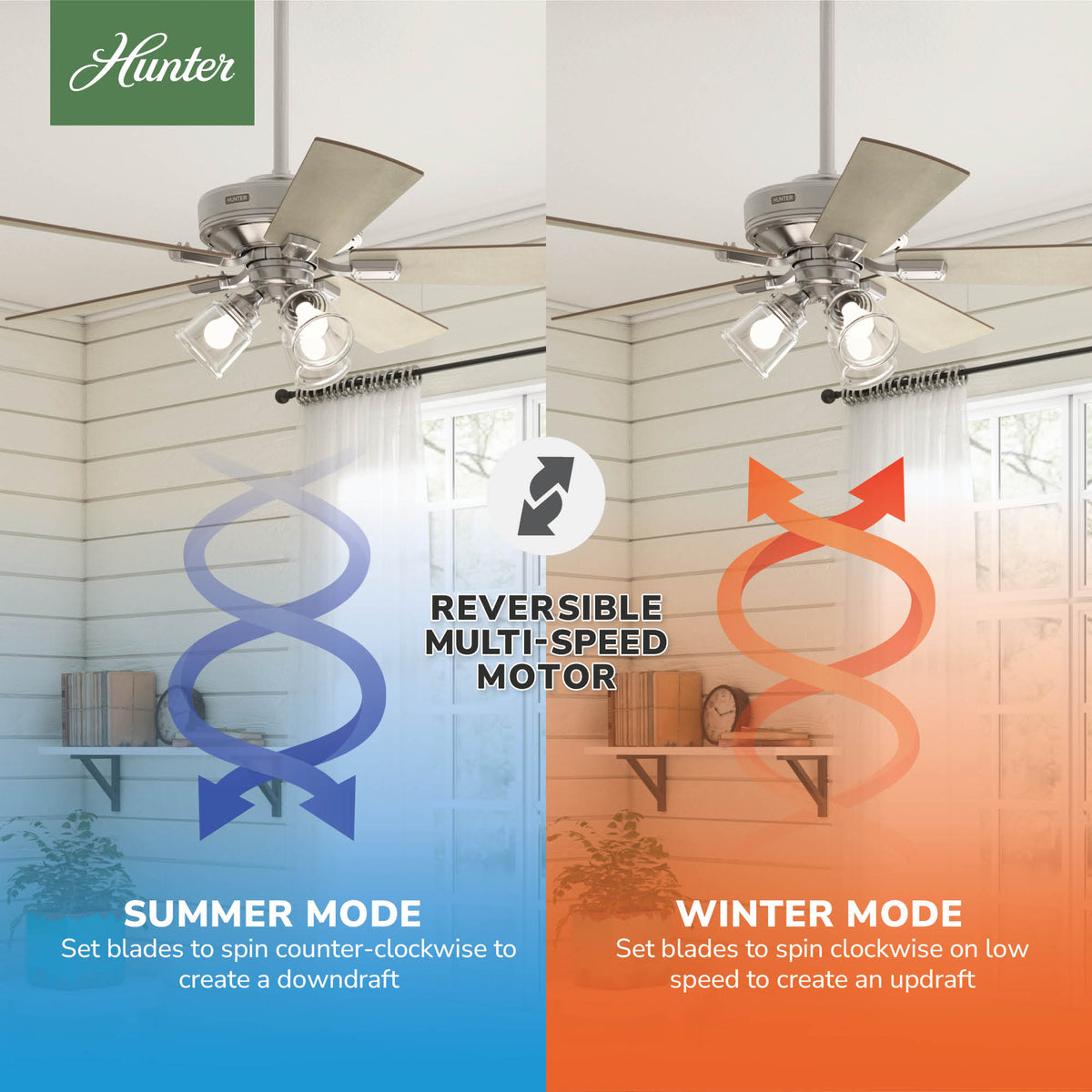 52 inch Crestfield Brushed Nickel Ceiling Fan with LED Light Kit and Handheld Remote