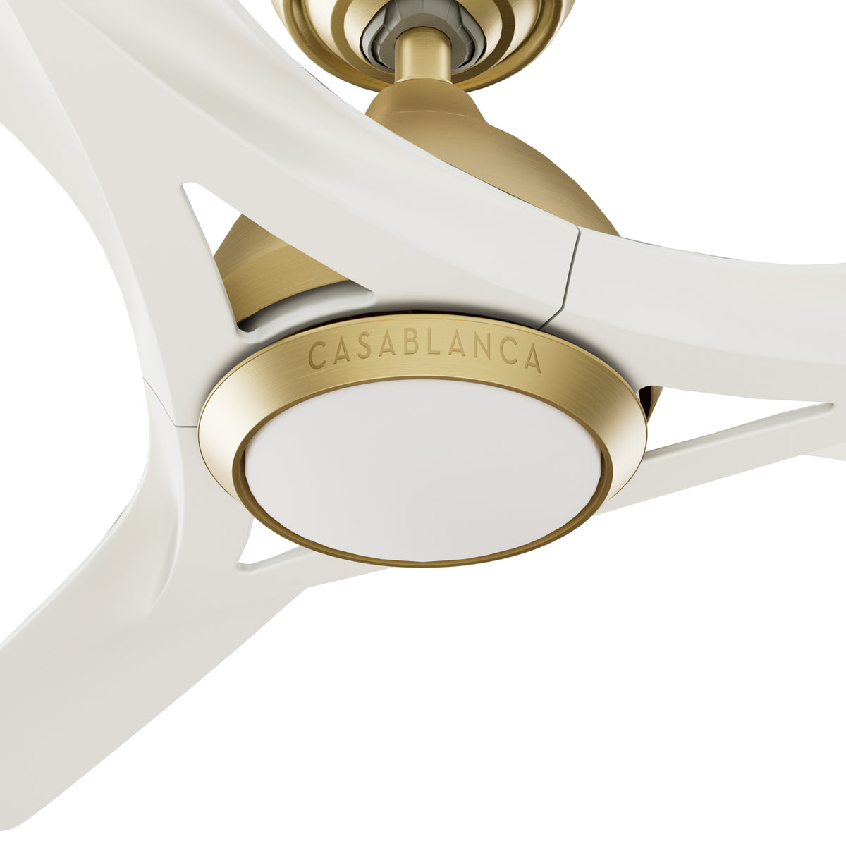 Casablanca 54 inch Elise ENERGY STAR® Alturas Gold Damp Rated Ceiling Fan with LED Light Kit and Wall Control and Handheld Remote