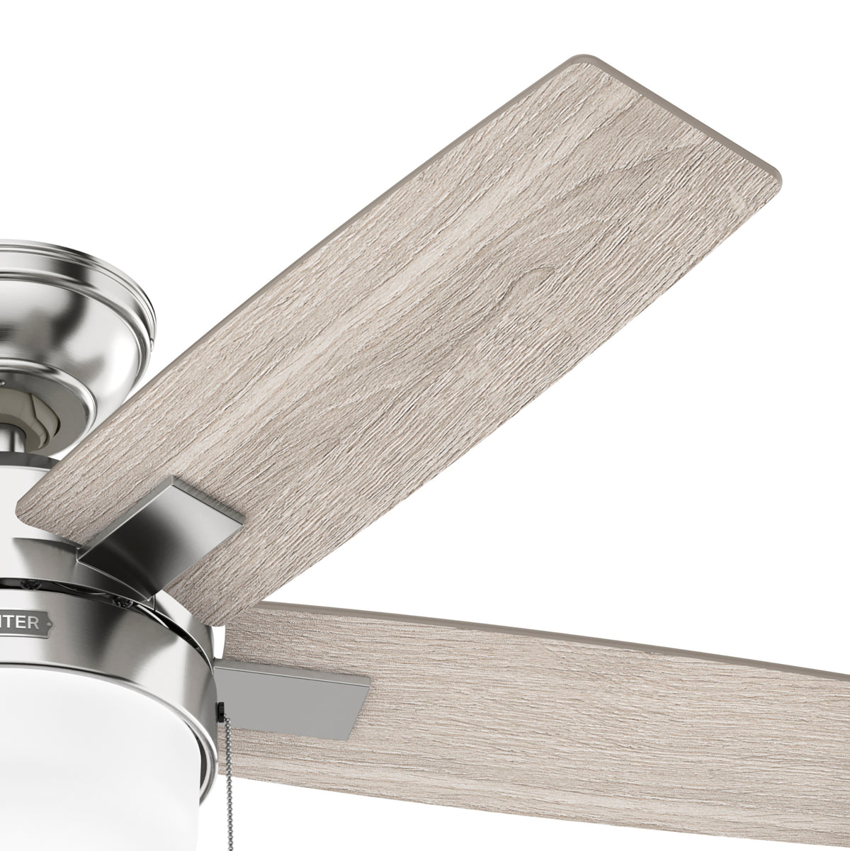 44 inch Anisten Brushed Nickel Ceiling Fan with LED Light Kit and Pull Chain