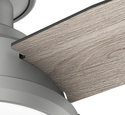 44 inch Dempsey Matte Silver Low Profile Ceiling Fan with LED Light Kit and Handheld Remote