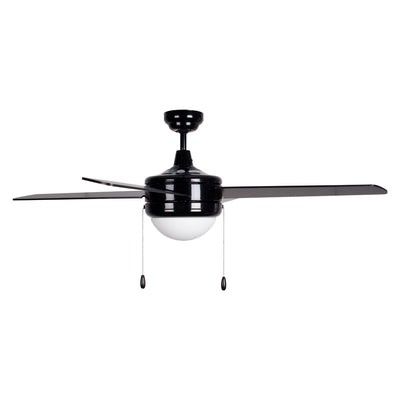 50 Inch Europa AC Black Indoor Ceiling Fan 4-Blade 2 Lights Reversible