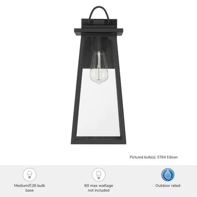 Ivory Dusk 18-inch 1-light Matte Black Outdoor Wall Light with Clear Glass