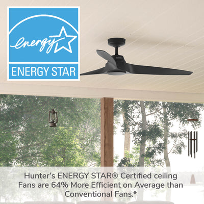 60 inch Mosley ENERGY STAR® Matte Black Damp Rated Ceiling Fan and Wall Control