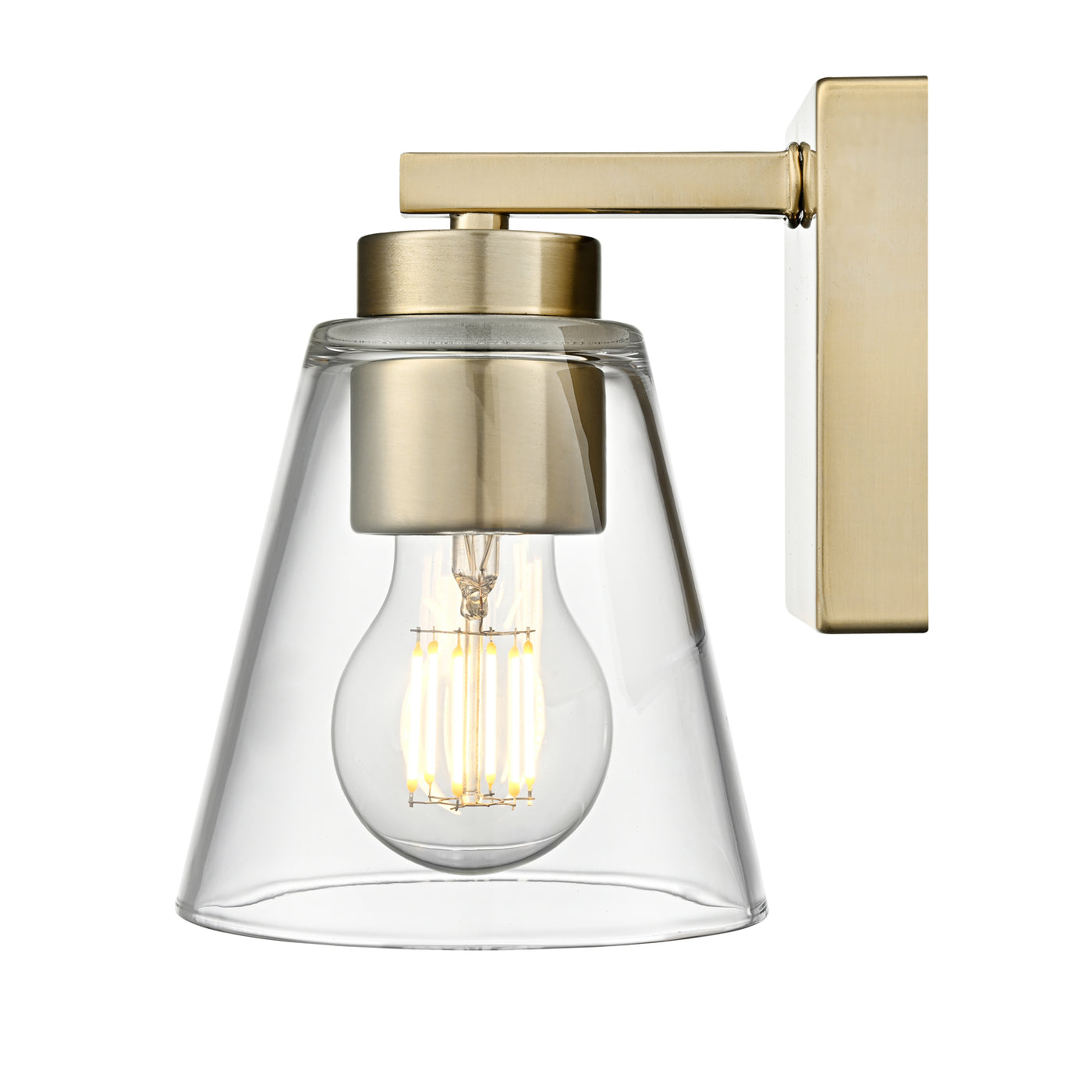 6.75-inch Strayhan Modern Gold 1-Light Clear Glass Wall Sconce