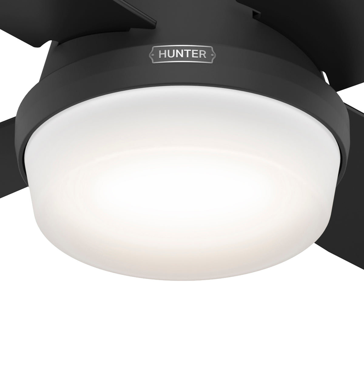 52 inch Dempsey Matte Black Low Profile Ceiling Fan with LED Light Kit and Handheld Remote
