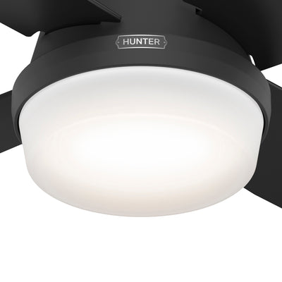 52 inch Dempsey Matte Black Low Profile Ceiling Fan with LED Light Kit and Handheld Remote