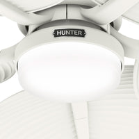 52 inch Tropic View Matte White Damp Rated Ceiling Fan with LED Light Kit and Wall Control