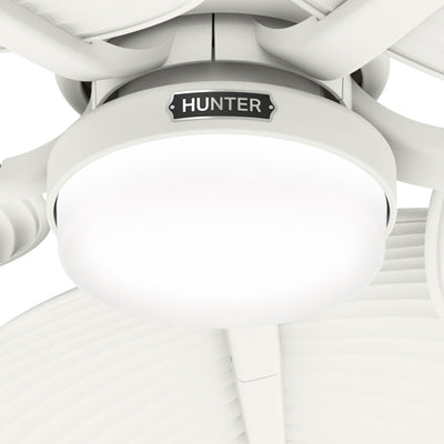52 inch Tropic View Matte White Damp Rated Ceiling Fan with LED Light Kit and Wall Control