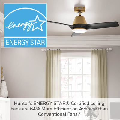 44 inch Aeronaut  Wi-Fi ENERGY STAR® Luxe Gold Damp Rated Ceiling Fan with LED Light Kit and Handheld Remote