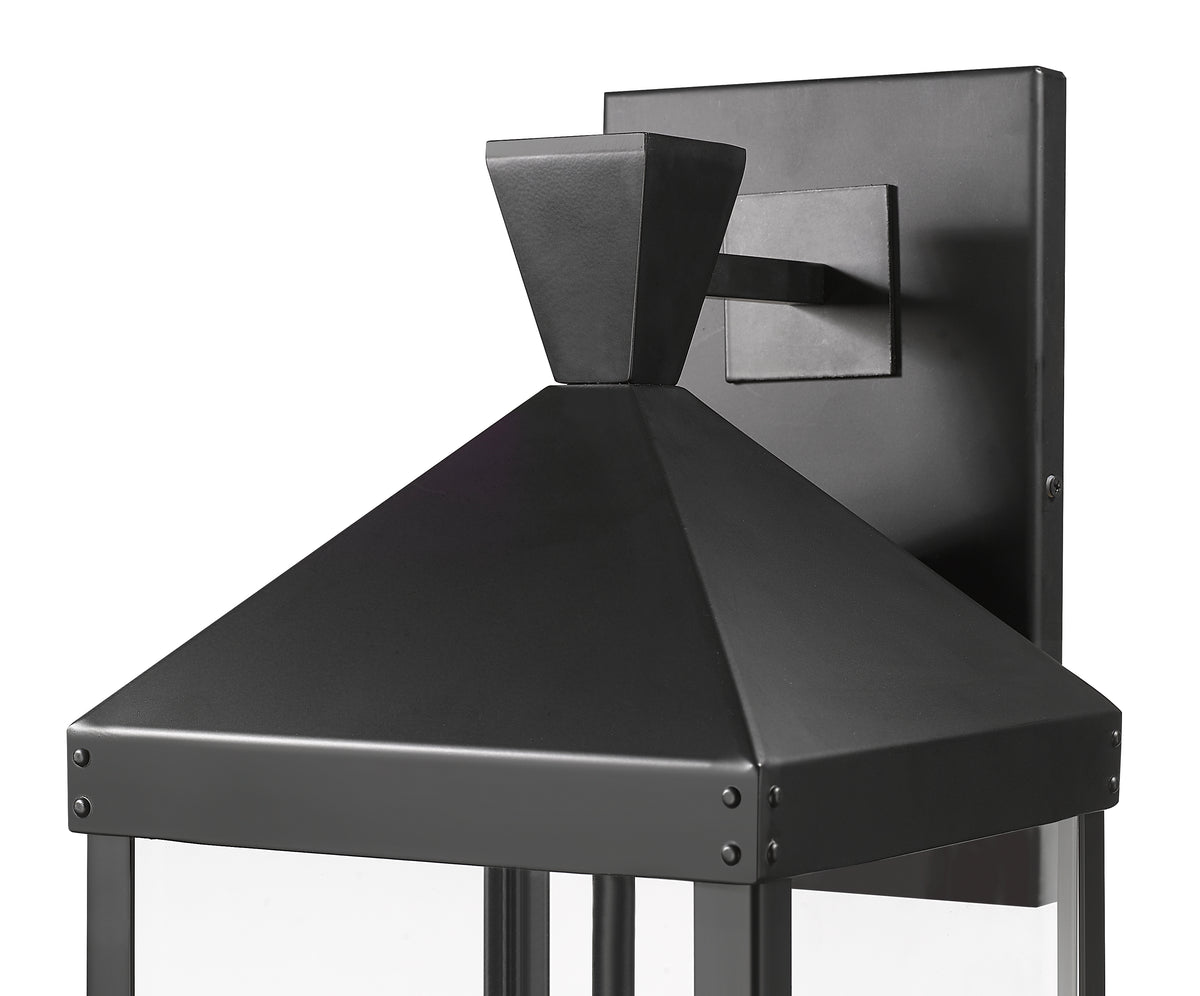 9'' Yates Powder Coated Black 3 Light Wall Sconce