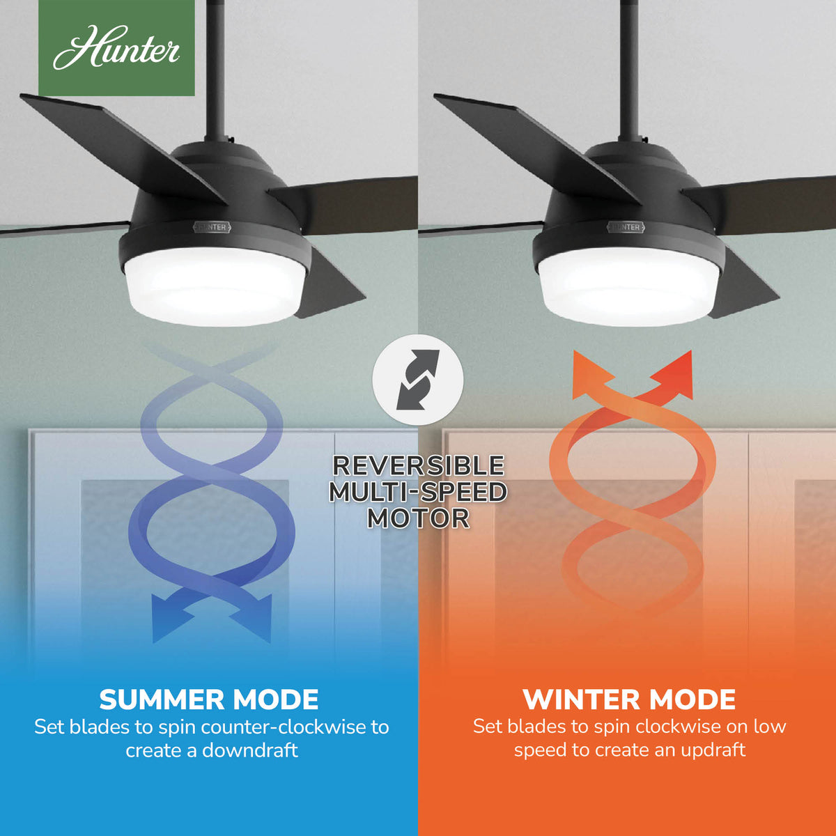 44 inch Dempsey Matte Black Ceiling Fan with LED Light Kit and Handheld Remote