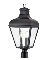 24'' Edenton Matte Black 3 Light Post Lantern