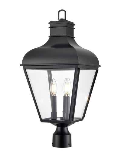 24'' Edenton Matte Black 3 Light Post Lantern