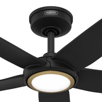 44 inch Zentech Wi-Fi ENERGY STAR® Matte Black Damp Rated Ceiling Fan with LED Light Kit and Handheld