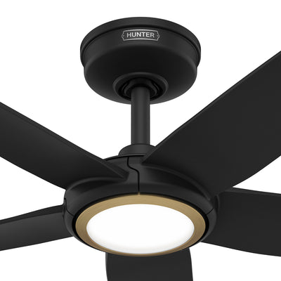 44 inch Zentech Wi-Fi ENERGY STAR® Matte Black Damp Rated Ceiling Fan with LED Light Kit and Handheld