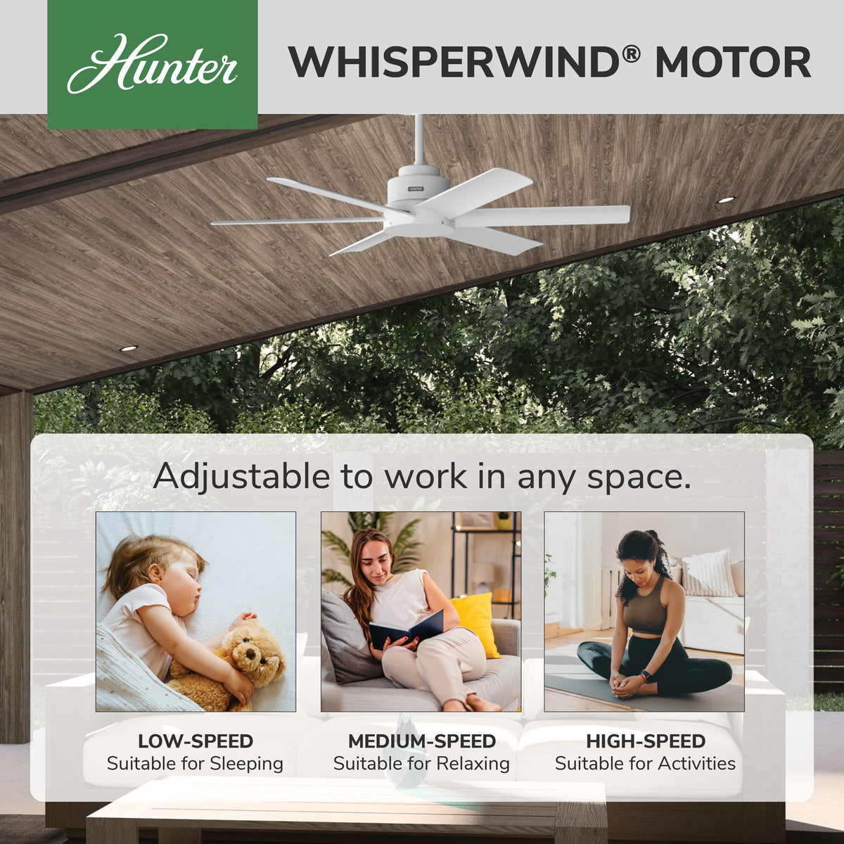 52 inch Kennicott Fresh White Damp Rated Ceiling Fan and Wall Control