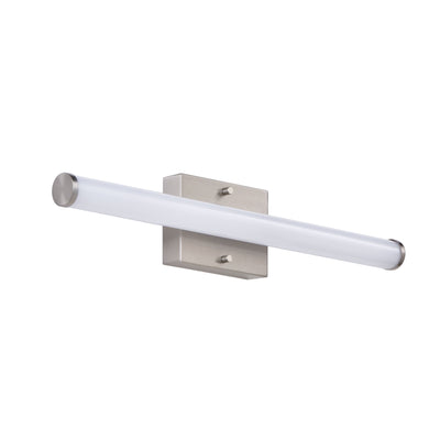 24-inch Brushed Nickel Cylinder Bath Bar Vanity Light with White Acrylic Shade