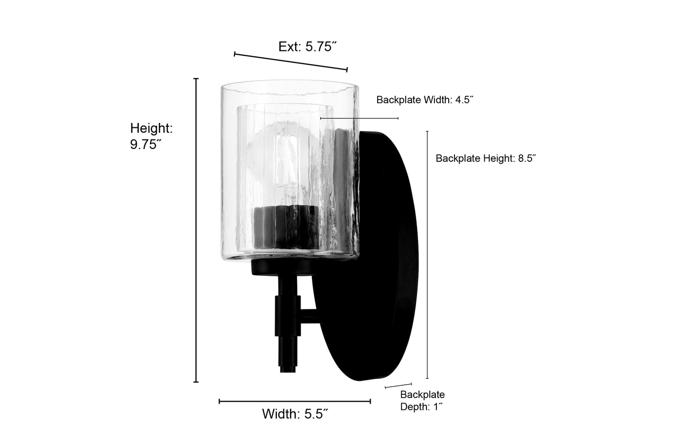 5.5'' Solventa Matte Black 1 Light Wall Sconce