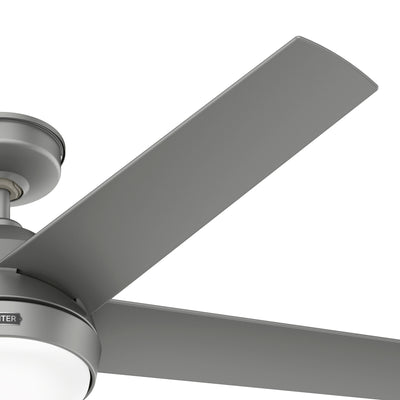 52 inch Skyflow Matte Silver WeatherMax Indoor / Outdoor Ceiling Fan with LED Light Kit and Wall Control