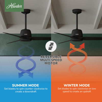 52 inch Malden Matte Black Ceiling Fan and Handheld Remote