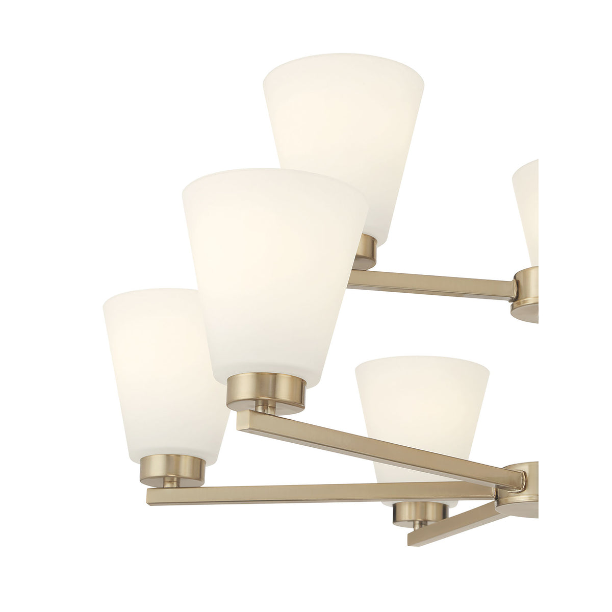 28.5-inch Strayhan Modern Gold 9-Light White Frosted Glass Chandelier