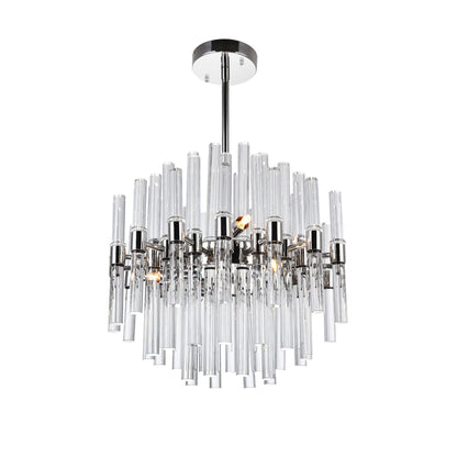 Miroir 8 Light Nickel Chandelier with Polished Finish