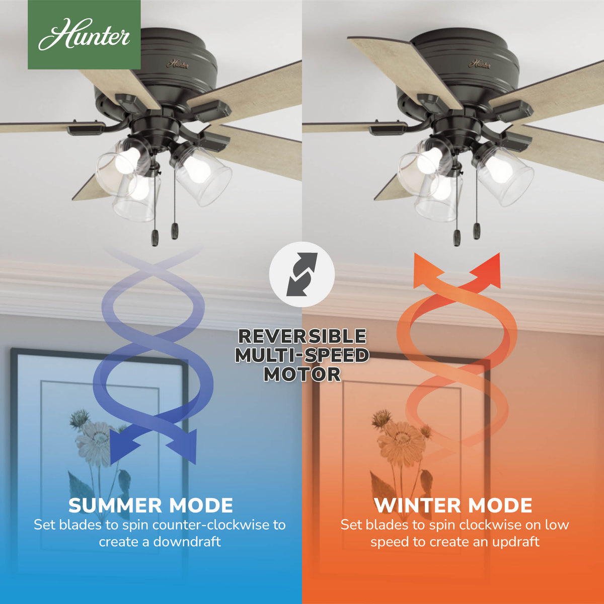 42 inch Crestfield Noble Bronze Low Profile Ceiling Fan with LED Light Kit and Pull Chain