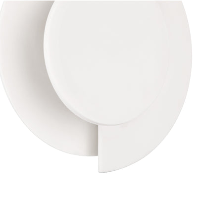 Opaline Crest 8-inch 1-light Matte White Ceramic and Luxe Gold 2500K LED Wall Sconce with Matte White Ceramic Shade