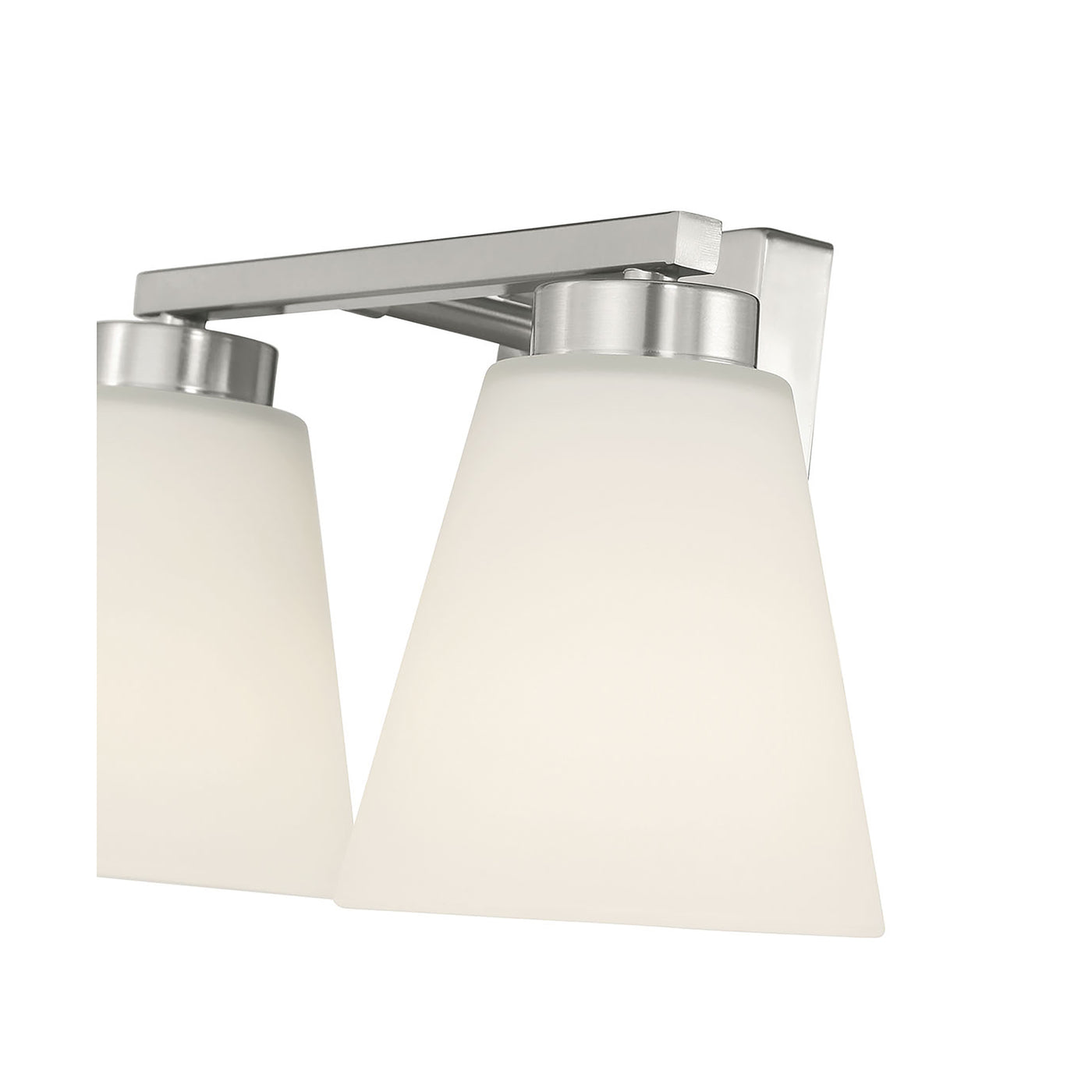 13-inch Strayhan Brushed Nickel 2-Light White Frosted Glass Bathroom Vanity Light