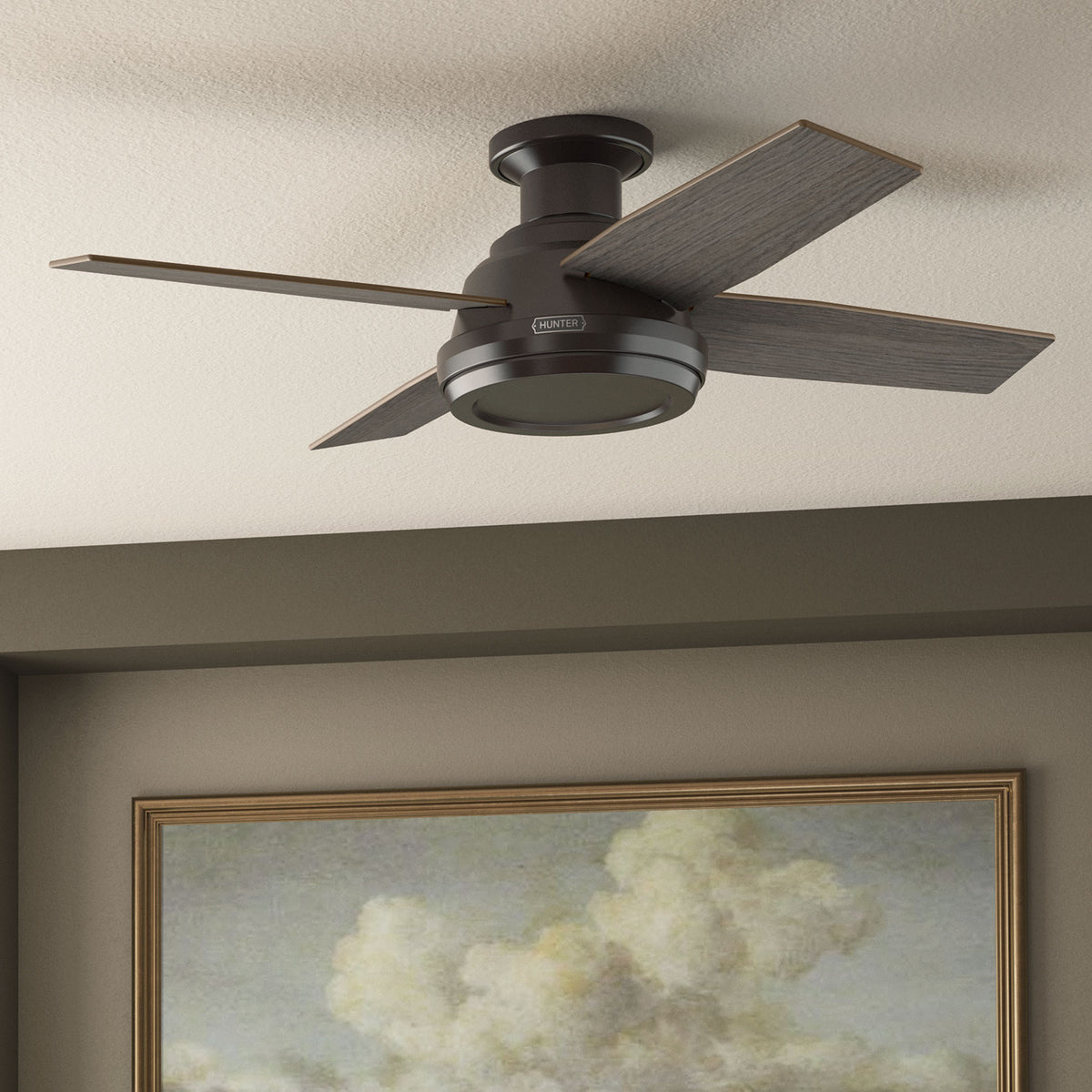 44 inch Dempsey Noble Bronze Low Profile Ceiling Fan and Handheld Remote